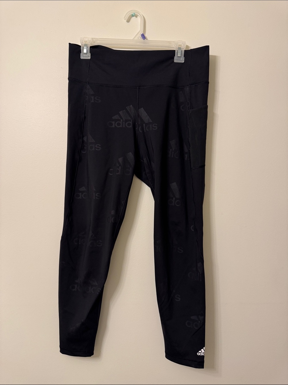 Adidas Black High-Waist Women’s ' Performance Leggings with Side Pocket